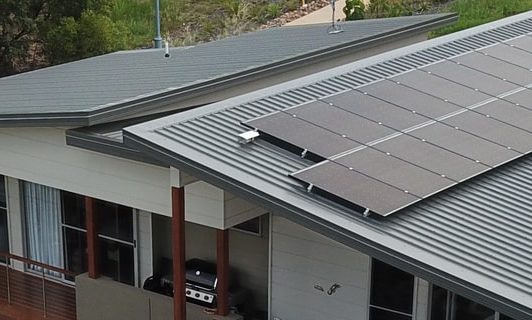 Solar panels on rooftop