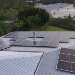 Solar panels on a residential rooftop