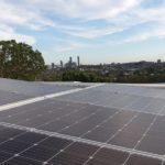 Solar panels on a residential rooftop